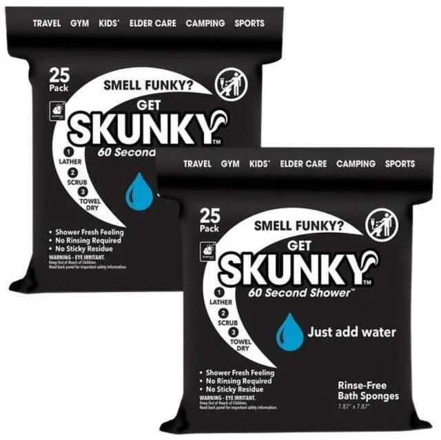 Main image of Skunky No-Rinse Bathing Wipes  Fast & Easy Shower-Free Cleaning, 50 Count