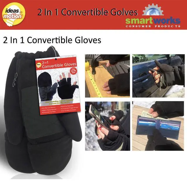 Alt view image 2 of 3 - Ideas In Motion 2-in-1 Convertible Gloves - Versatile Comfort for All Seasons