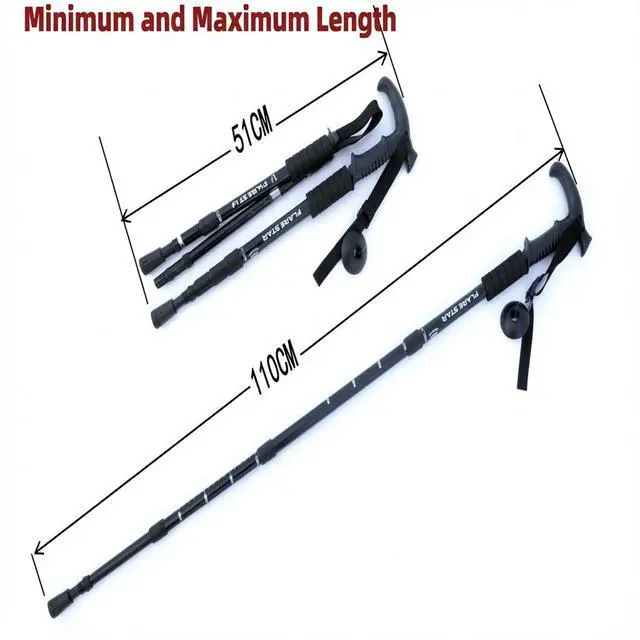 Alt view image 5 of 7 - Flare Star Adjustable Telescopic Trekking Poles - Collapsible Hiking Walking Sticks (Assorted)