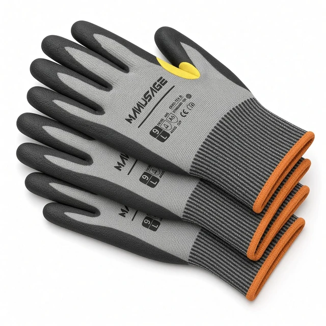 Main image of Manusage A5 Cut Resistant Gloves 3 Pair HPPE Nitrile Grip - Unisex