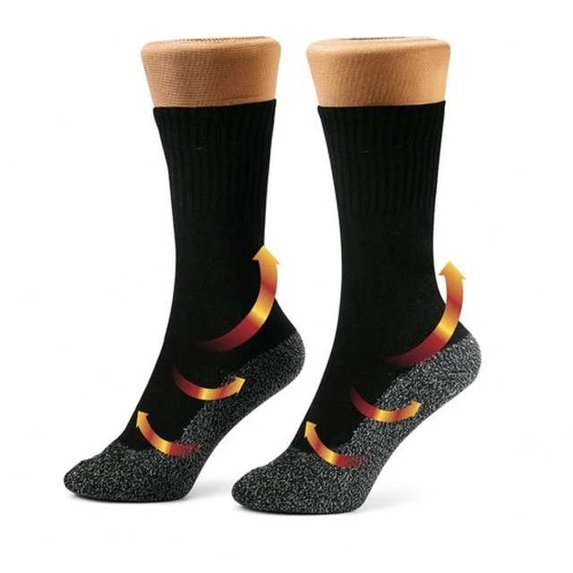 Alt view image 5 of 5 - 35 Below Aluminized Fiber Socks 2-Pack Black S/M