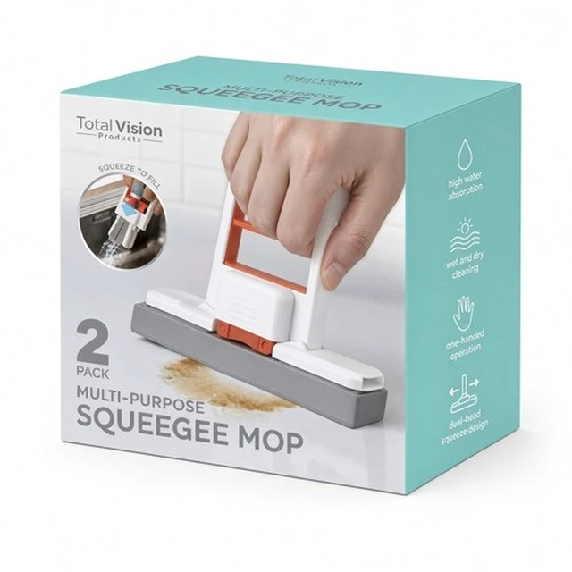 Alt view image 4 of 5 - TOTAL Vision Foldable Desktop Squeegee Mop 2-Pack