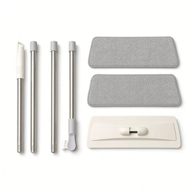 Alt view image 2 of 5 - SwivelShine 360 Microfiber Floor Mop, Stainless Steel Pole, 2 Pads