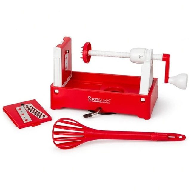 Alt view image 3 of 5 - Kitalma Tabletop Vegetable Spiralizer with Bonus Whisk Tong