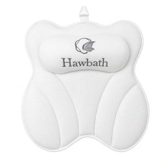 Main image of Hawbath Ultra-Soft Bath Pillow Neck and Back Support with 6 Suction Cups
