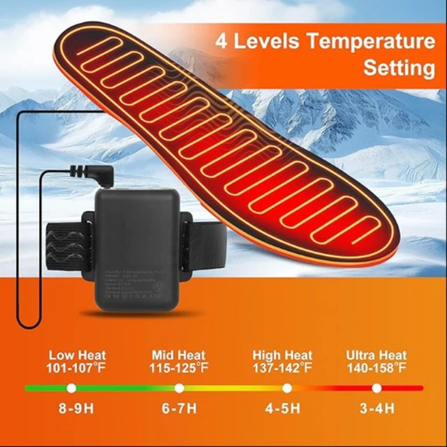 Alt view image 4 of 7 - Heated Insoles App Controlled 5000mAh Rechargeable, Unisex