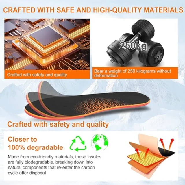 Alt view image 5 of 7 - Heated Insoles App Controlled 5000mAh Rechargeable, Unisex