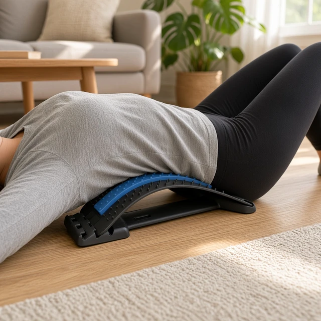 Alt view image 3 of 4 - Waist Relax Mate Back Stretching Mat Lumbar Support Massager