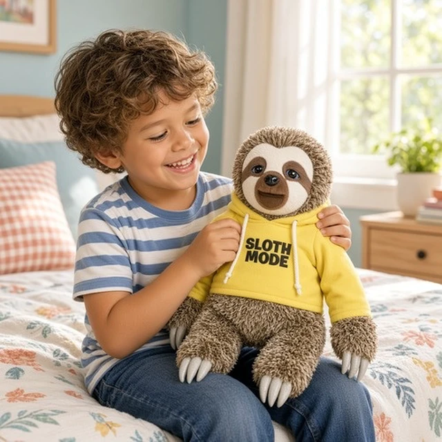 Alt view image 5 of 5 - Snax The Sloth Talking Plush Repeats You Slowly