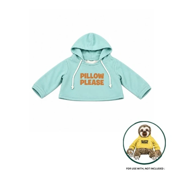 Alt view image 2 of 3 - Snax the Sloth Pillow Please Hoodie Blue Hoodie for Plush Sloth