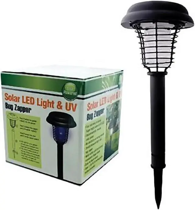 Alt view image 5 of 5 - Solar-Powered LED Light with UV Bug Zapper - Pack of 2