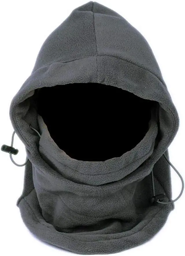Alt view image 3 of 4 - 6-in-1 PolarEx EXTREME Fleece Hood in Charcoal - Multi-Function Design