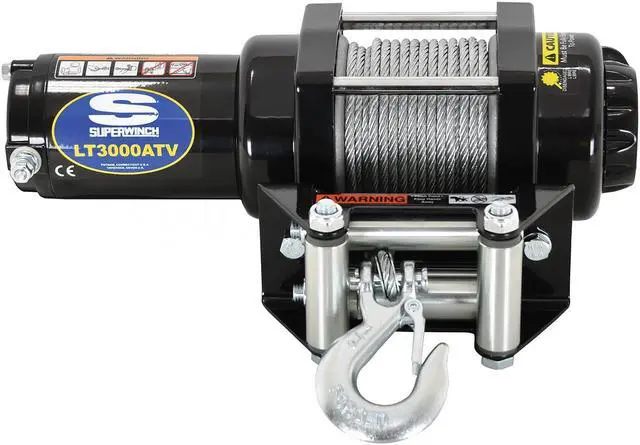 Alt view image 4 of 11 - superwinch 1130220 lt3000atv 12 vdc winch 3,000lbs/1360kg with roller fairlead, mount plate, handlebar rocker switch, and handheld remote