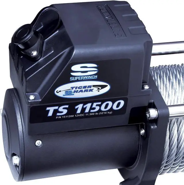 Alt view image 6 of 11 - superwinch 1511200 tiger shark 11.5, 12 vdc winch, 11,500 lb/5,216 kg capacity with roller fairlead