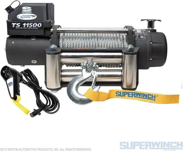 Alt view image 4 of 11 - superwinch 1511200 tiger shark 11.5, 12 vdc winch, 11,500 lb/5,216 kg capacity with roller fairlead