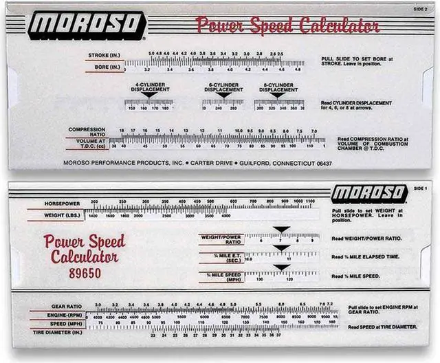 Alt view image 8 of 9 - Moroso Performance Power Speed Calculator