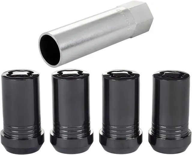 Alt view image 12 of 18 - McGard 25116 Chrome/Black Tuner Style Cone Seat Wheel Lock Set (M14 x 1.5)