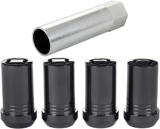 Alt view image 8 of 18 - McGard 25116 Chrome/Black Tuner Style Cone Seat Wheel Lock Set (M14 x 1.5)