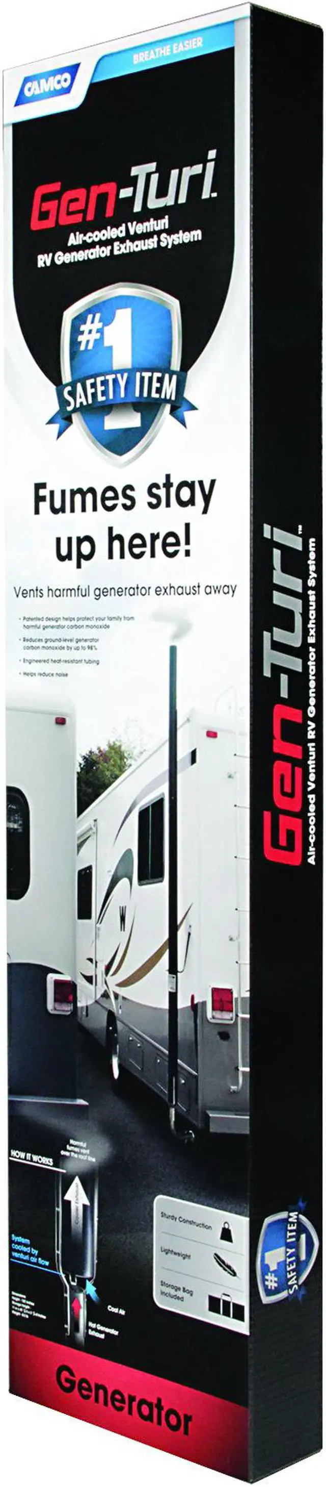 Alt view image 7 of 11 - camco black 44461 genturi generator exhaust system