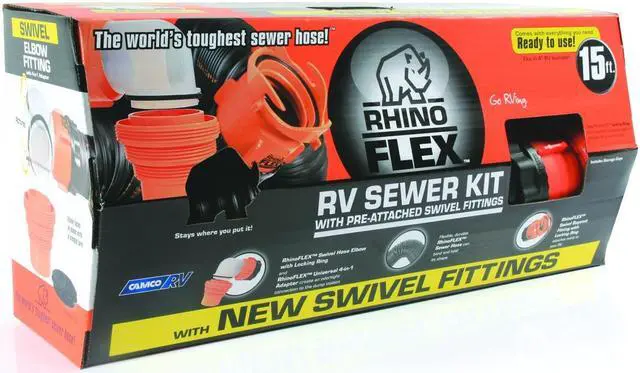 Alt view image 6 of 10 - Camco 15 Ft. RhinoFlex RV Sewer Kit 39761