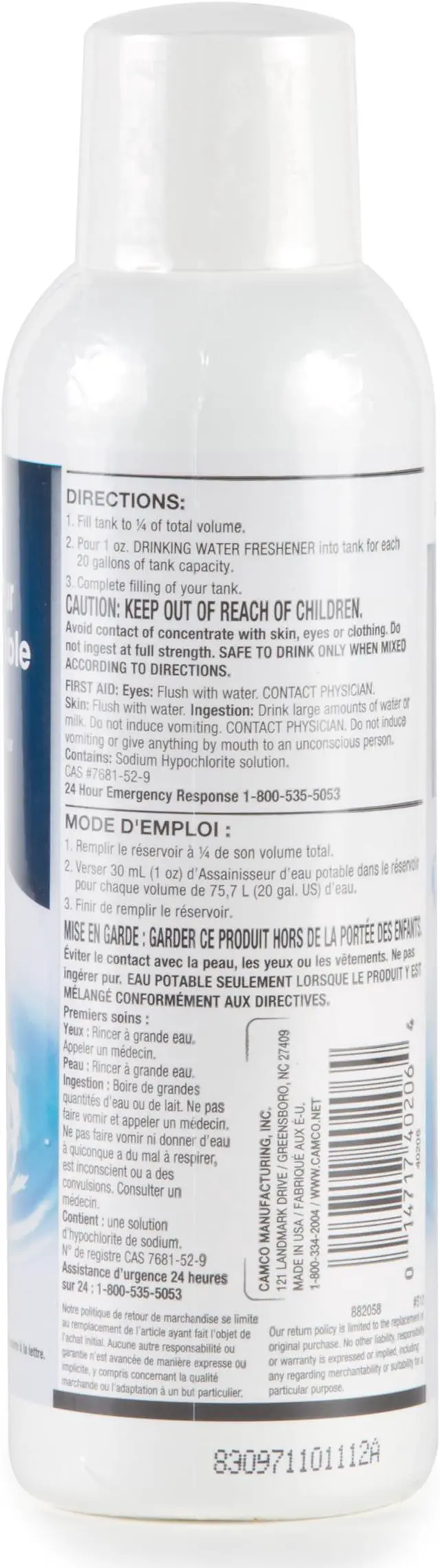 Alt view image 7 of 14 - Camco 40206 16 Oz RV TastePURE Drinking Water Freshener