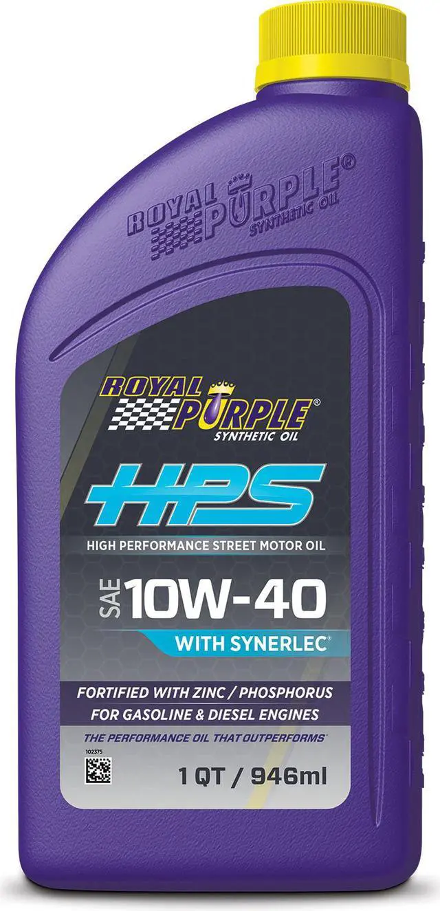 Alt view image 5 of 5 - Royal Purple 31140 HPS Street Synthetic Motor Oil 10W40 1 Quart