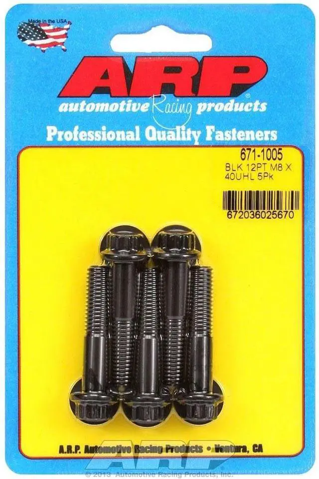 Alt view image 2 of 3 - ARP Universal Bolt 8 mm x 1.25 Thread 40 mm Long Chromoly 5 pc P/N 671-1005