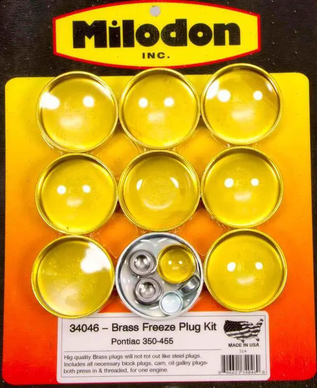 Alt view image 3 of 3 - Milodon 34046 Brass Freeze Plug Kit
