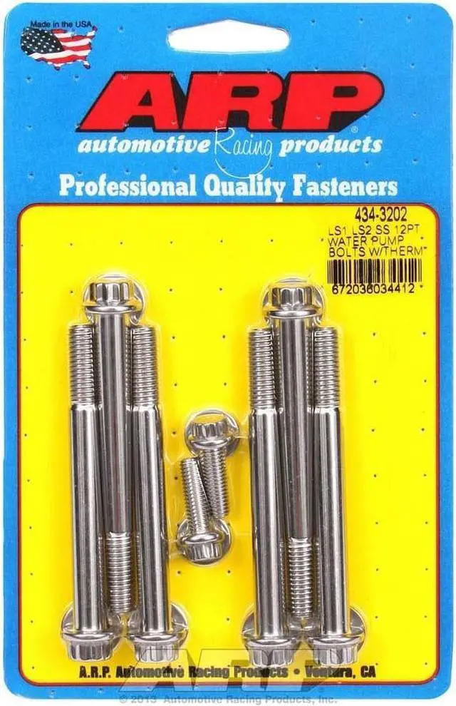 Alt view image 5 of 5 - Water Pump Bolt Kit; w/ Thermostat Housing Bolts;