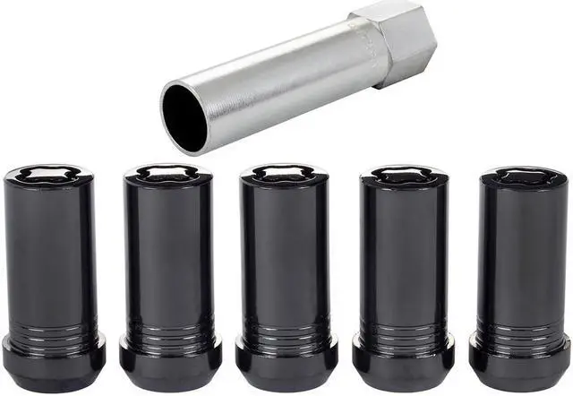 Alt view image 5 of 9 - McGard 25540BK Black Chrome Tuner Cone Seat Wheel Lock Set - 1/2"-20 (13/16")