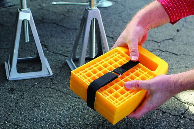 Alt view image 12 of 16 - Camco Interlocking w/Built-in Handle RV Stabilizer Jack Pads, (4-Pack) 44595