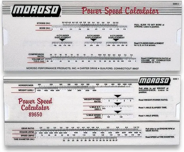 Alt view image 9 of 9 - Moroso Performance Power Speed Calculator
