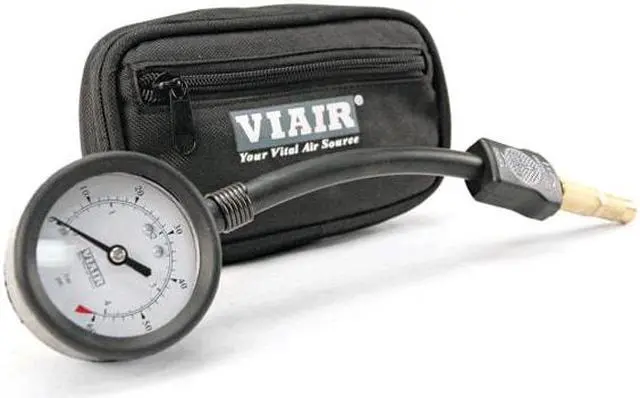 Alt view image 6 of 6 - VIAIR 90059 Viair 2.5 inch Tire Gauge with Hose 0 to 15 PSI - Storage Pouch