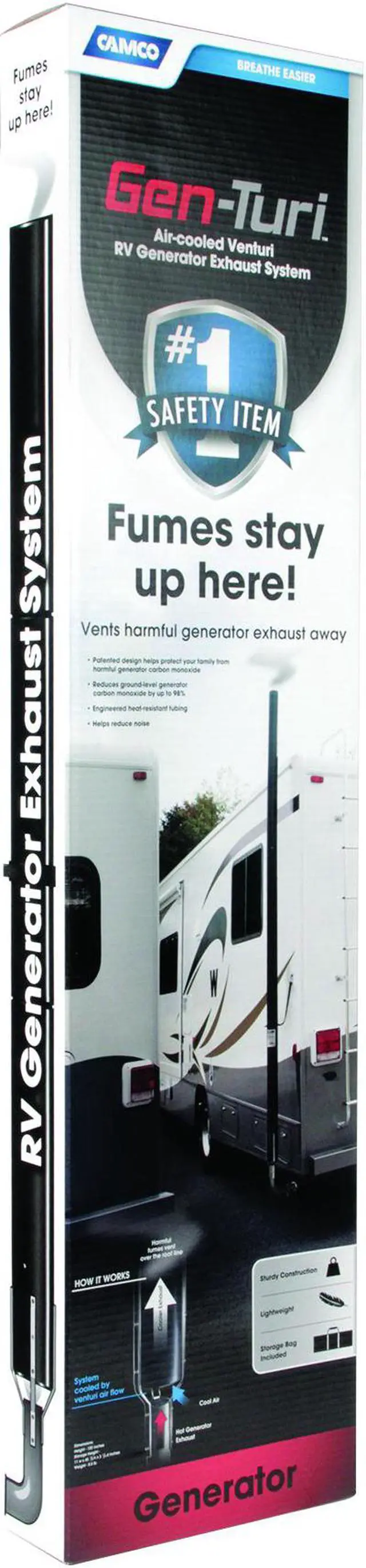 Alt view image 4 of 11 - camco black 44461 genturi generator exhaust system