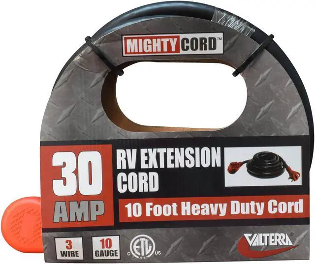 Alt view image 4 of 9 - valterra a10-3010eh mighty cord 30 amp extension cord w/handle - 10', red