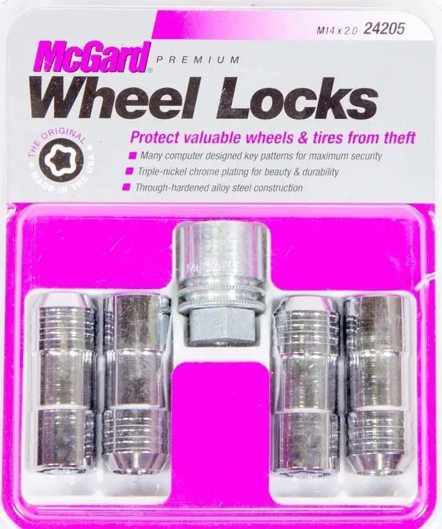 Alt view image 8 of 18 - MCGARD Chrome 14 mm x 2.00 Thread Cone Seat Premium Wheel Lock 4 pc P/N 24205