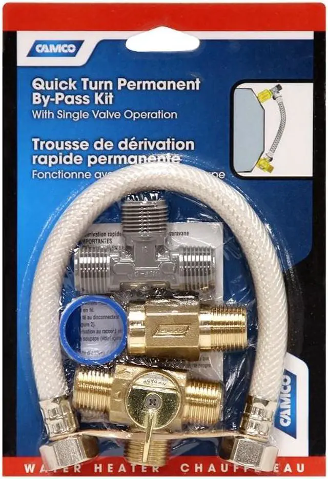 Alt view image 11 of 16 - CAMCO 35983 Quick Turn Permanent Waterheater Bypass Kit