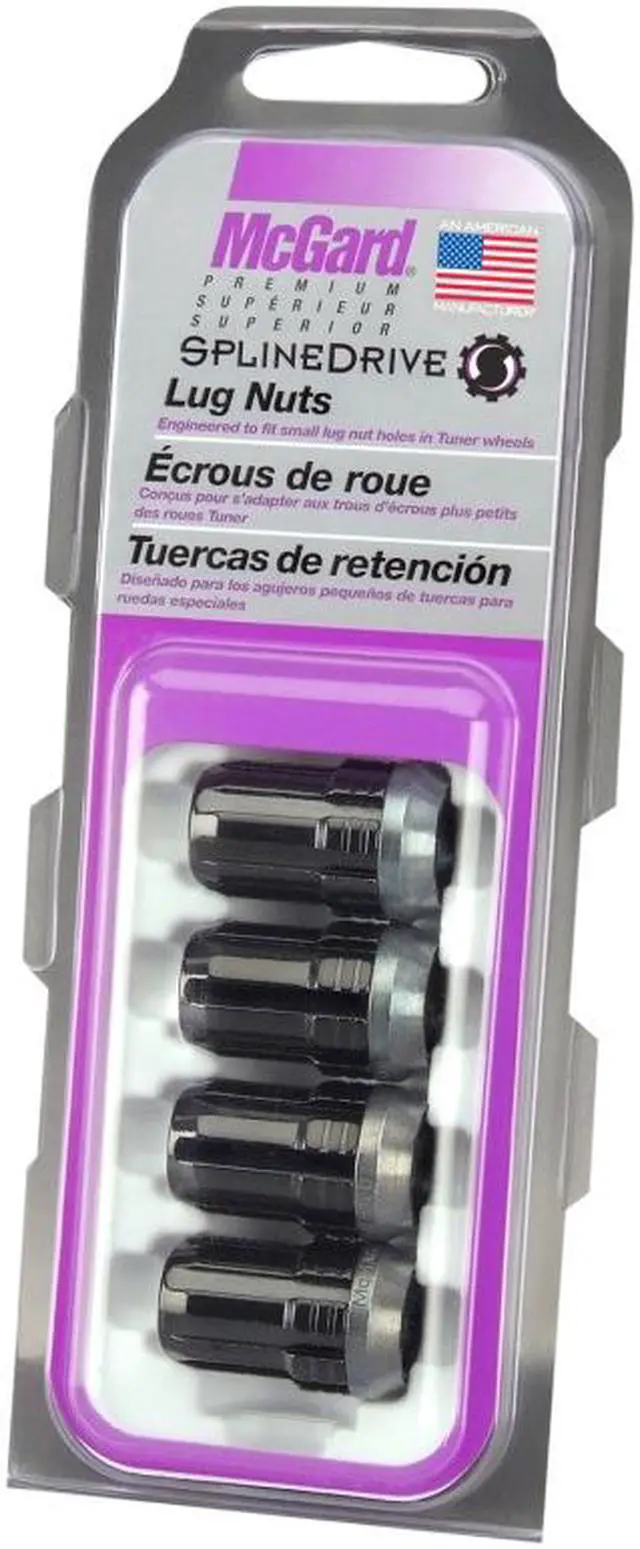 Alt view image 7 of 12 - McGard 65354BK Chrome/Black Cone Seat SplineDrive Lug Nuts (M12 x 1.25)Set of 4