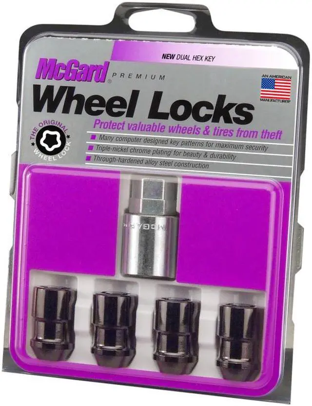 Alt view image 7 of 16 - McGard 24038 Chrome/Black Cone Seat Wheel Lock Set (1/2"-20)