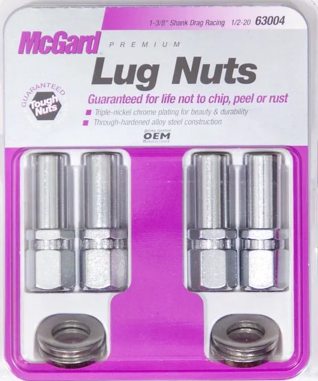 Alt view image 10 of 13 - McGard 63004 Chrome Extra Long 1.365" Shank Style Lug Nut Set (1/2"-20)