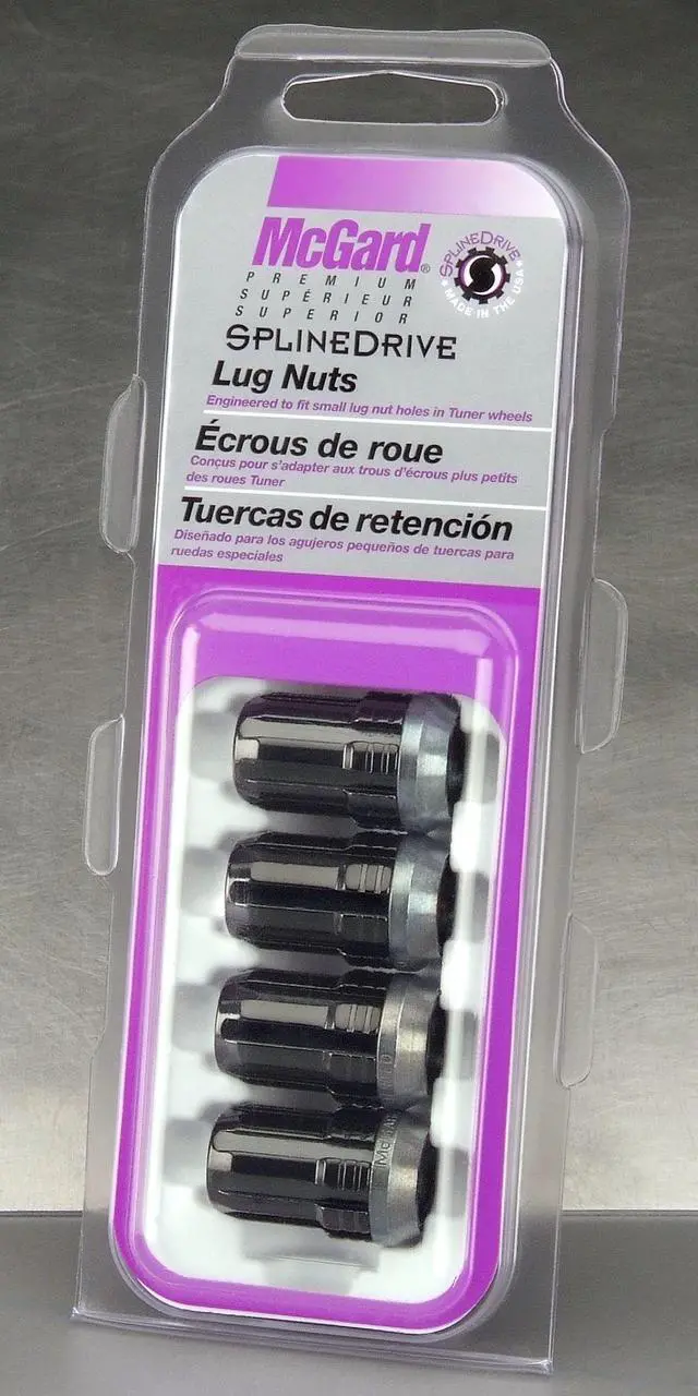Alt view image 8 of 12 - McGard 65354BK Chrome/Black Cone Seat SplineDrive Lug Nuts (M12 x 1.25)Set of 4