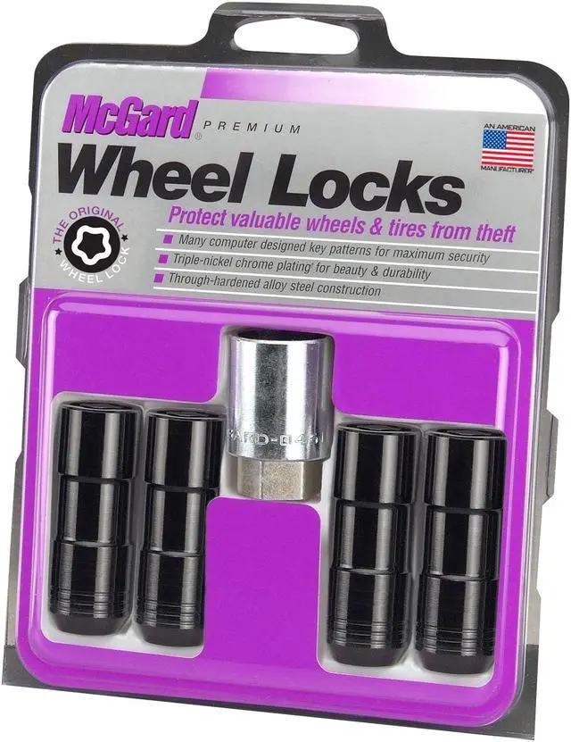 Alt view image 5 of 6 - McGard 24144 Chrome/Black Cone Seat Wheel Lock Set (9/16"-18)