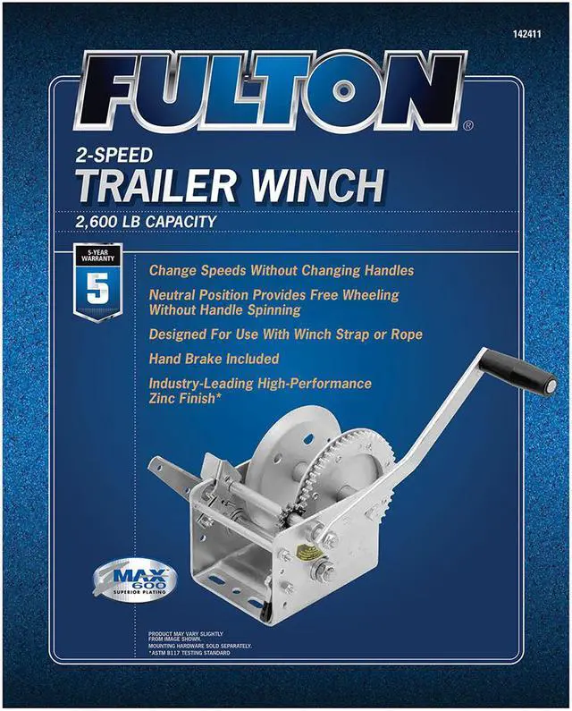 Alt view image 5 of 12 - Fulton 2600lb 2-Speed Winch w/Hand Brake