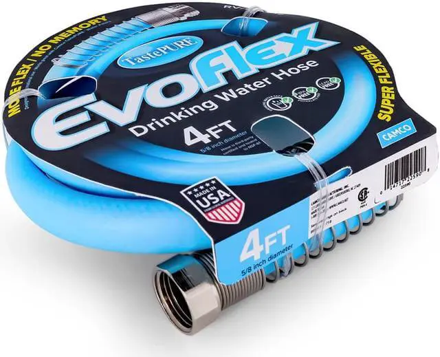 Alt view image 7 of 15 - camco evoflex 4foot hose | 5/8inch diameter | designed for recreational use | drinking water safe | super flexible 22590