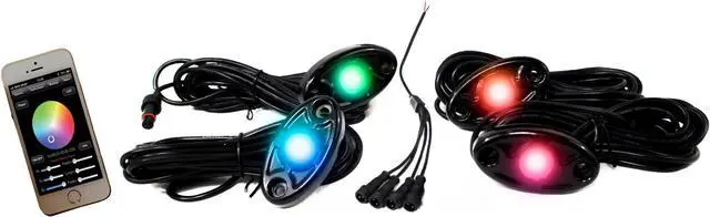 Main image of RSLD4KITCS - ColorSMART 4-LED Rock Light Kit (RGB Multi-Color w/ Black Housings)