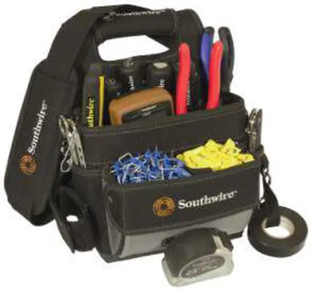 Alt view image 6 of 11 - southwire tools & equipment bagesp electrician's shoulder pouch tool carrier