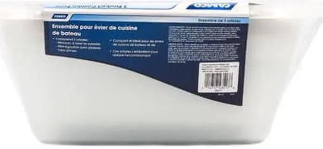 Alt view image 5 of 10 - CAMCO 43517 Camco 43517 Sink Kit with Dish Drainer, Dish Pan and Sink Mat - White