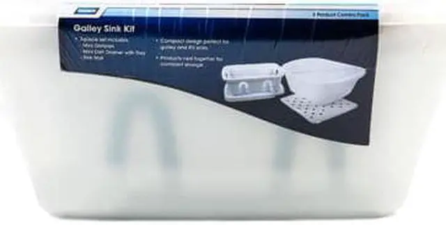 Alt view image 4 of 10 - CAMCO 43517 Camco 43517 Sink Kit with Dish Drainer, Dish Pan and Sink Mat - White