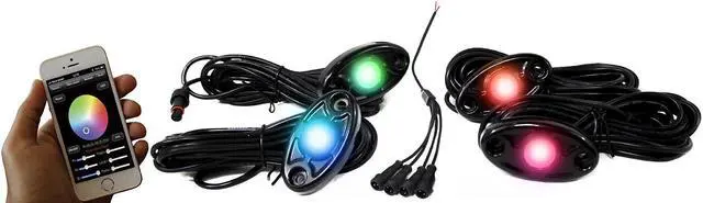 Alt view image 2 of 8 - RSLD4KITCS - ColorSMART 4-LED Rock Light Kit (RGB Multi-Color w/ Black Housings)