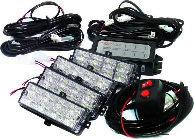 Main image of RS-281-4LED-W - (4) LED Grille Strobe Light Kit (White)